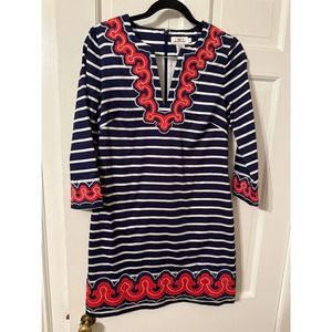 Vineyard Vines Navy and Red Striped Mini Dress